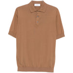 Polo a maniche corte con bottoni in marrone Lardini - uomo 