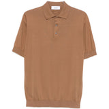 Polo a maniche corte con bottoni in marrone Lardini - uomo 