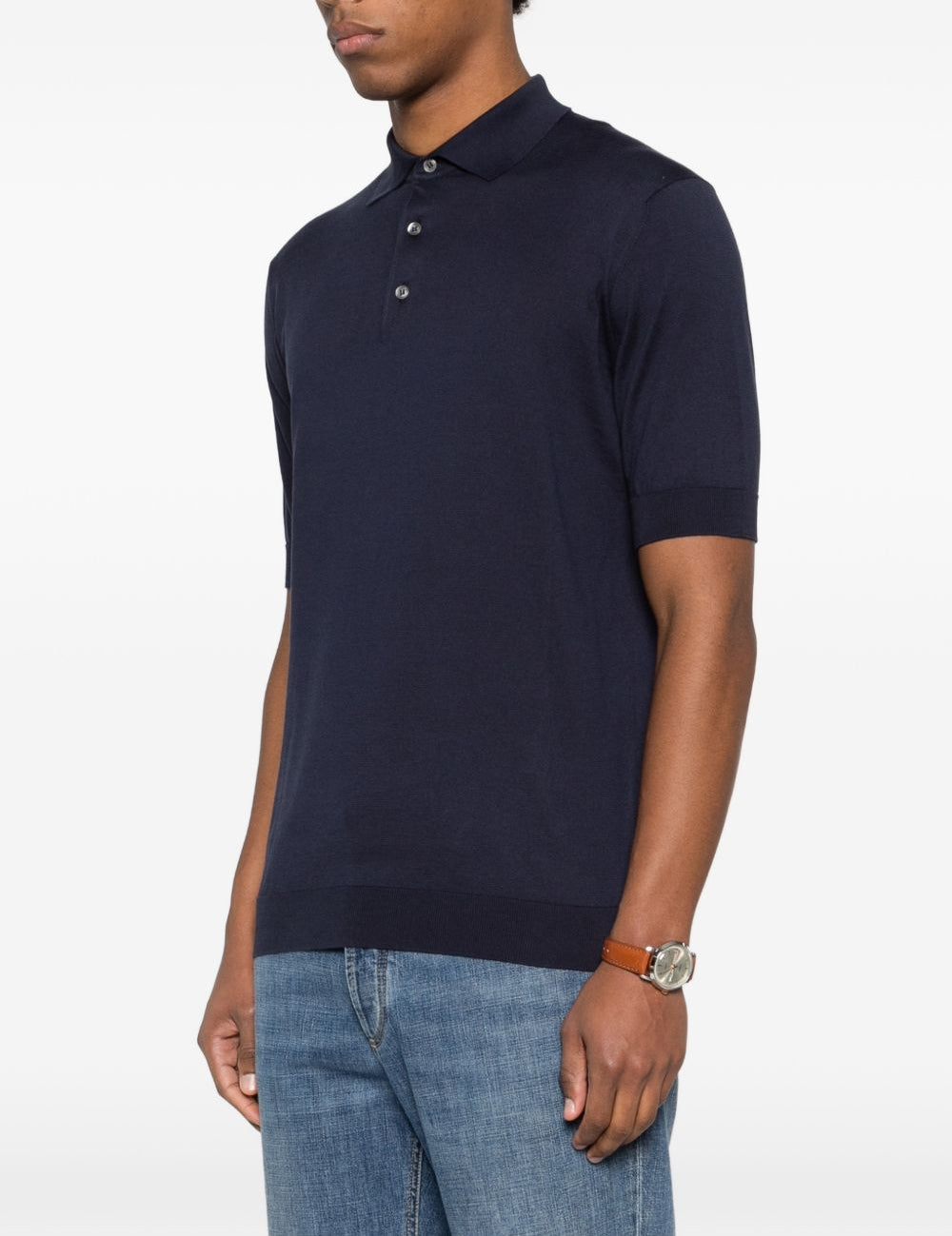 Polo con bottoni in blu Lardini - uomo 