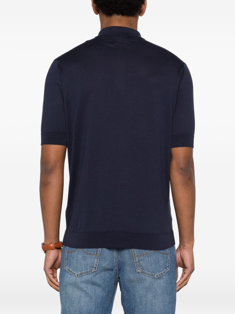 Polo con bottoni in blu Lardini - uomo 