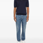 Polo con bottoni in blu Lardini - uomo 