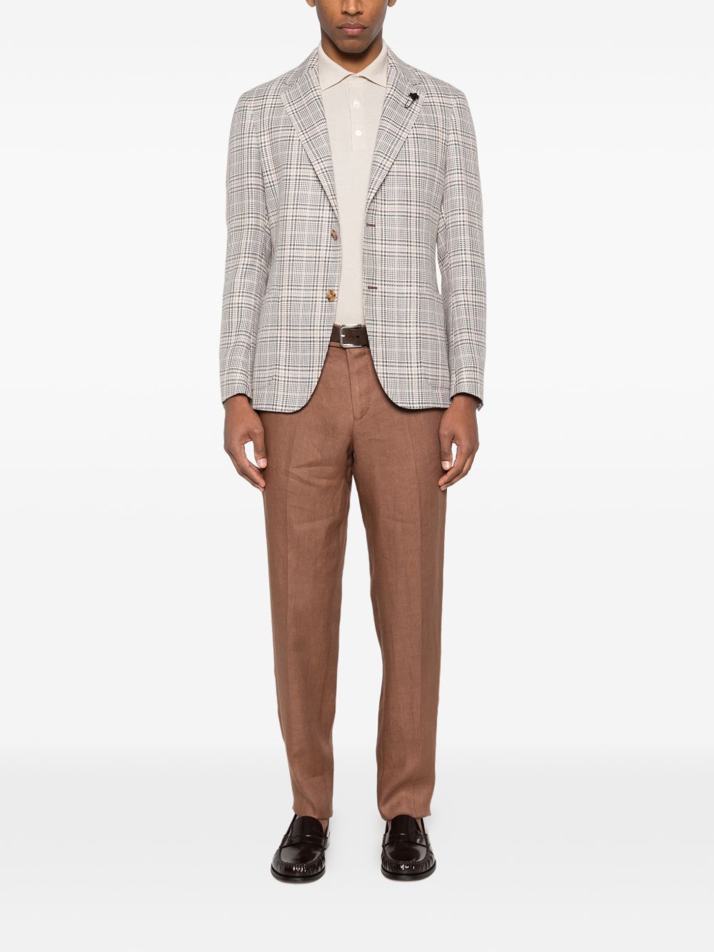 Pantaloni lyon in marrone lardini - uomo 