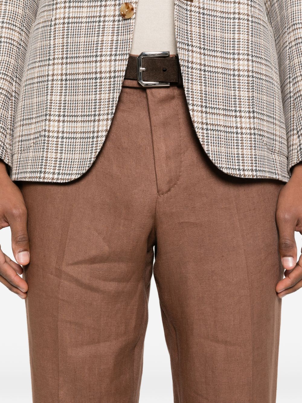 Pantaloni lyon in marrone lardini - uomo 