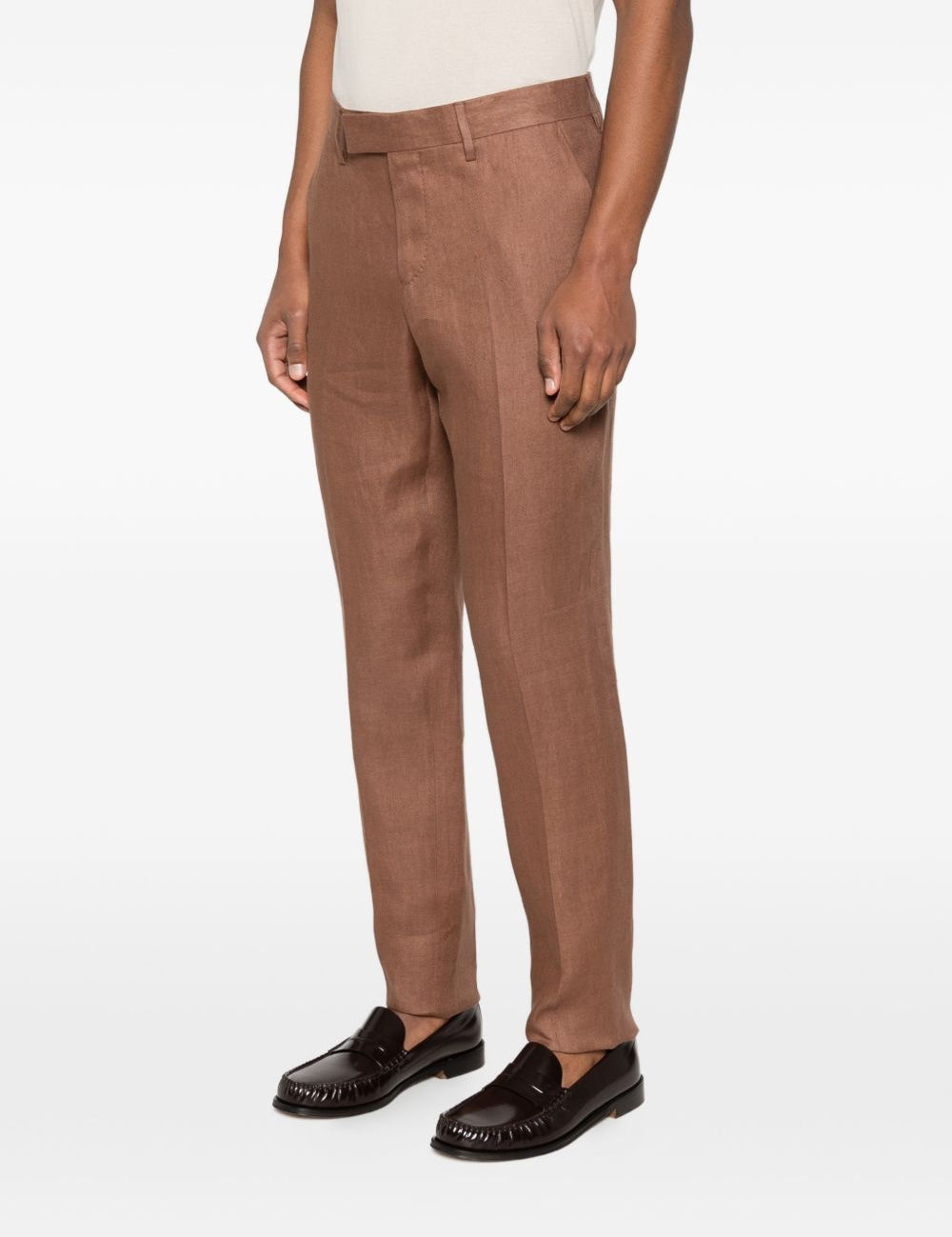 Pantaloni lyon in marrone lardini - uomo 