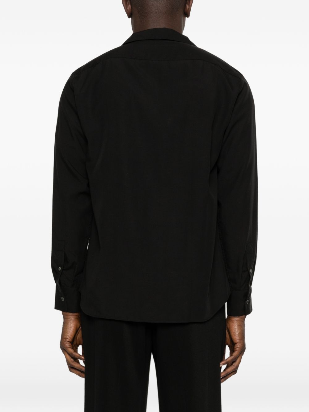 Camicia con revers a lancia in nero Lardini - uomo 