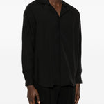Camicia con revers a lancia in nero Lardini - uomo 