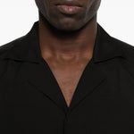 Camicia con revers a lancia in nero Lardini - uomo 