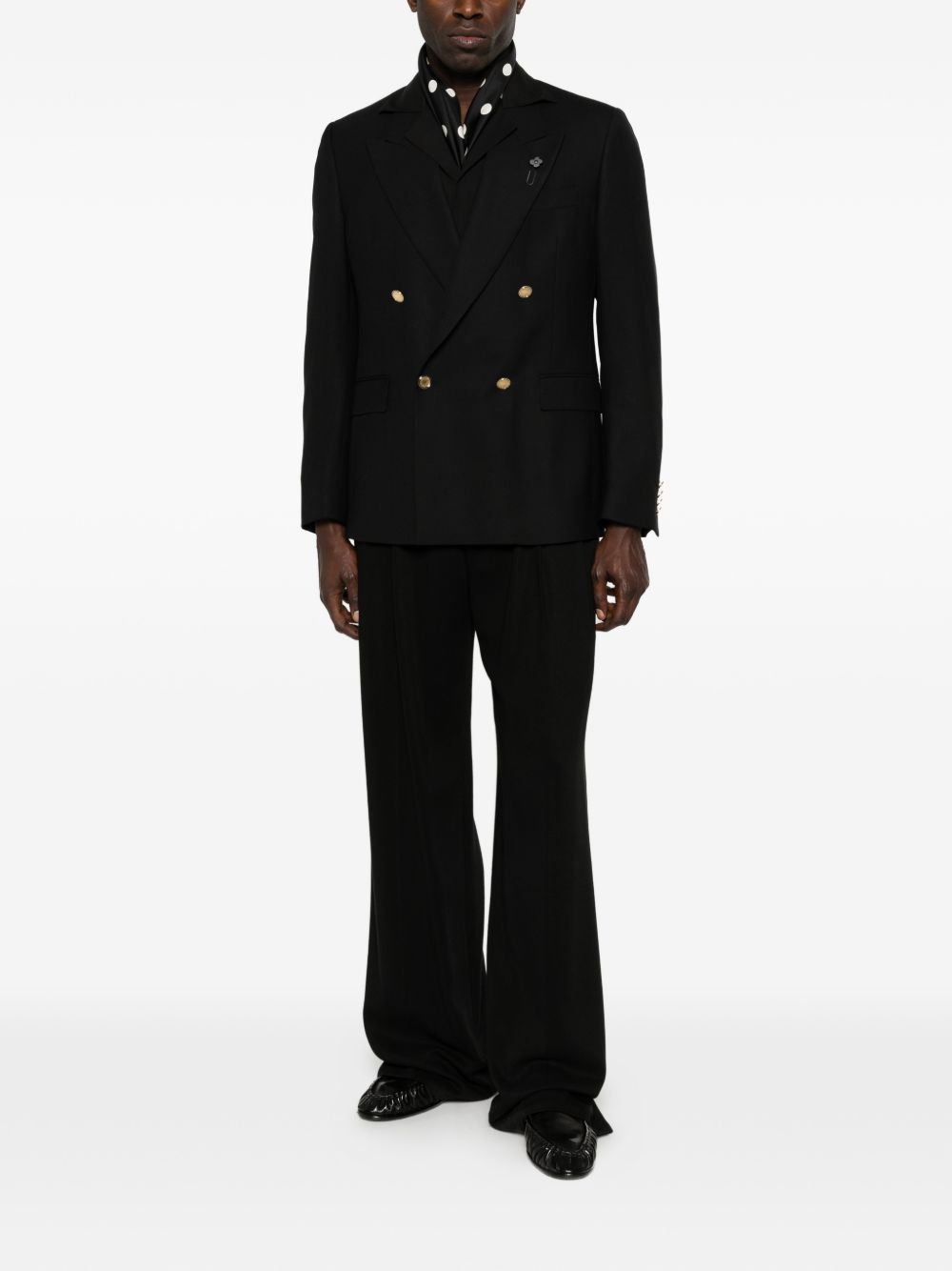 Camicia con revers a lancia in nero Lardini - uomo 