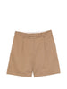 Lardini men's tailored pleated shorts in brown