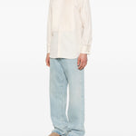 Camicia con trama in crema Lardini - uomo 