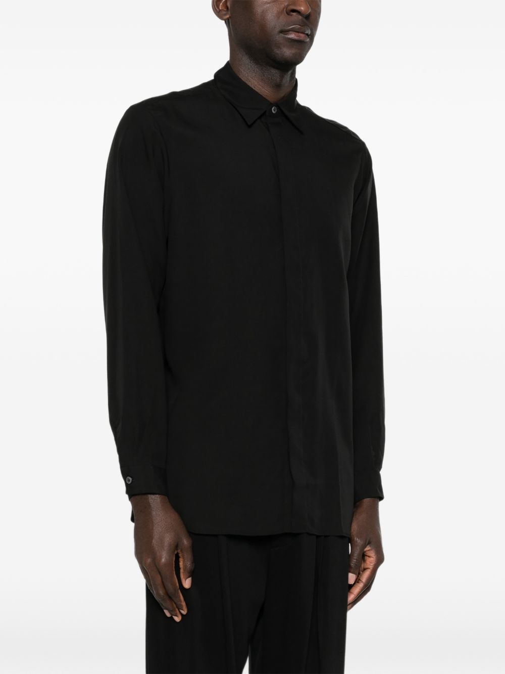 Camicia oversize in nero Lardini - uomo 