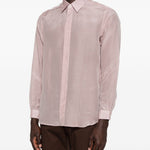 Camicia a maniche lunghe con abbottonatura nascosta in rosa Lardini - uomo 