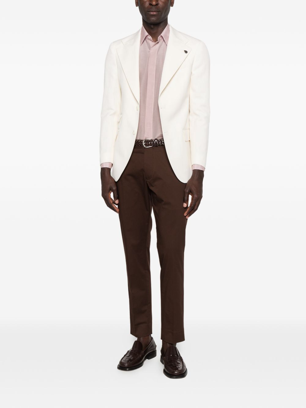 Camicia a maniche lunghe con abbottonatura nascosta in rosa Lardini - uomo 