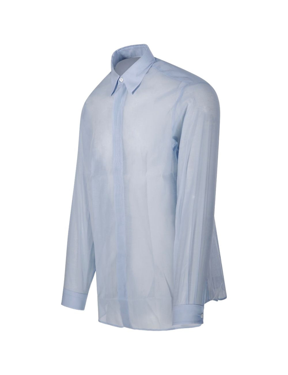 Camicia con bottoni nascosti in azzurro Lardini - uomo 