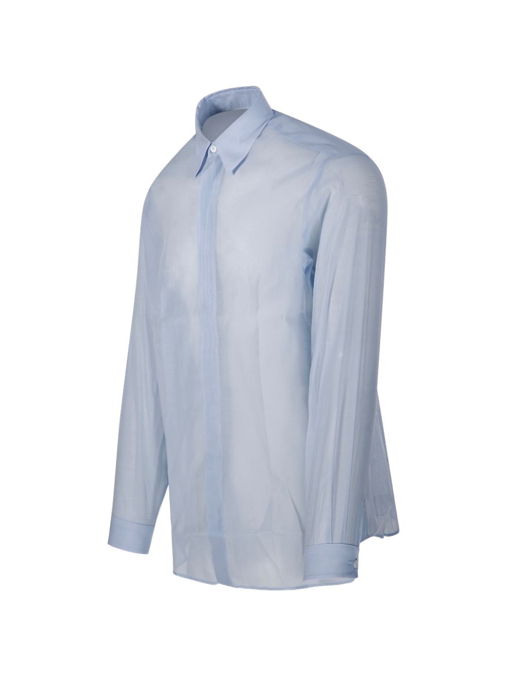 Camicia con bottoni nascosti in azzurro Lardini - uomo 