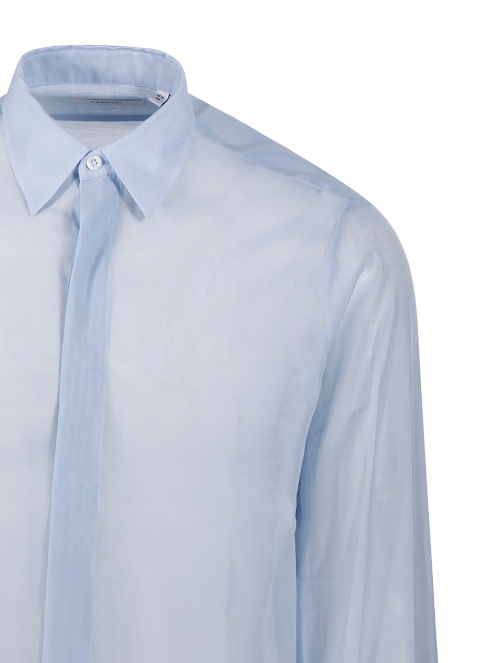Camicia con bottoni nascosti in azzurro Lardini - uomo 