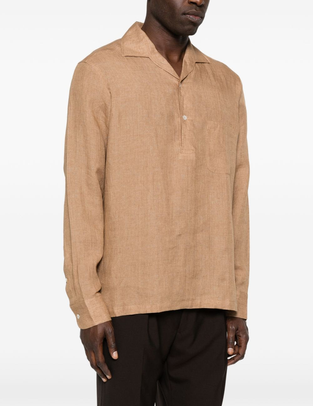 Camicia con taschino in marrone terra Lardini - uomo 