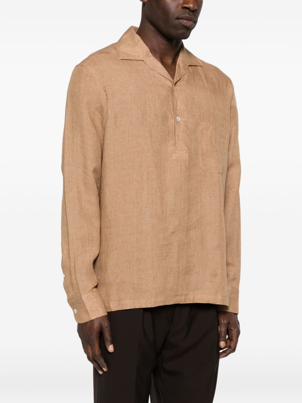 Camicia con taschino in marrone terra Lardini - uomo 