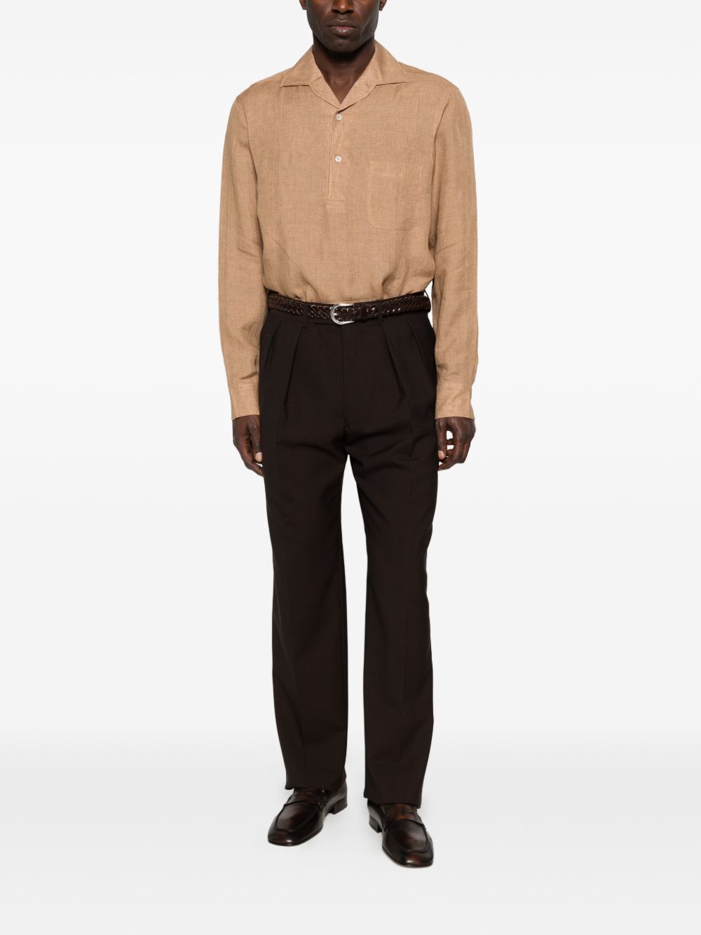 Camicia con taschino in marrone terra Lardini - uomo 