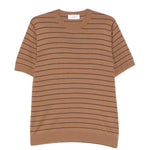 T-shirt a righe in marrone Lardini - uomo 