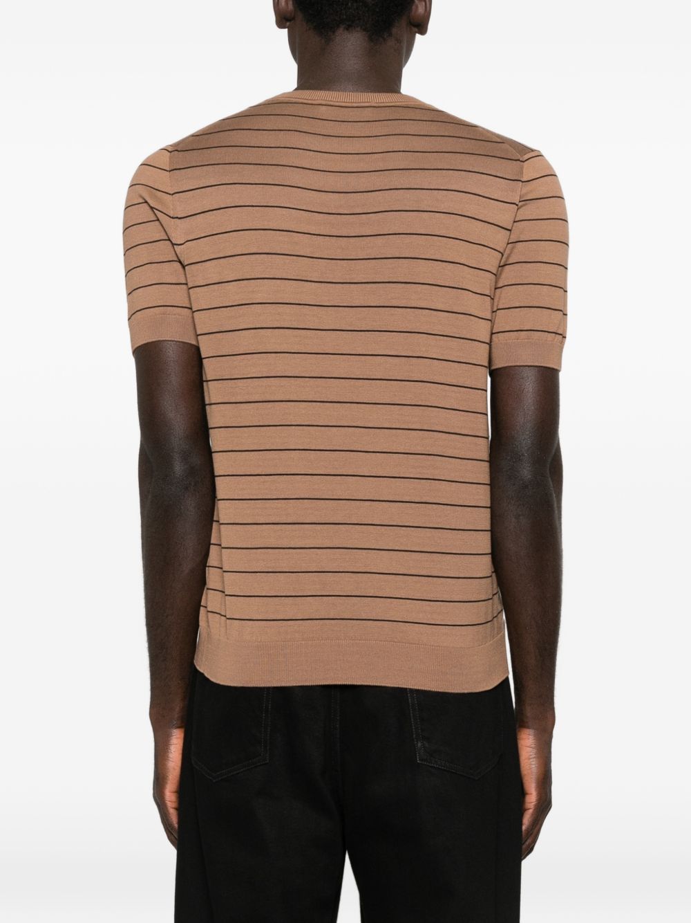 T-shirt a righe in marrone Lardini - uomo 