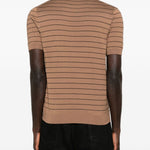 T-shirt a righe in marrone Lardini - uomo 