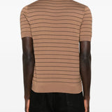 T-shirt a righe in marrone Lardini - uomo 