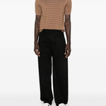 T-shirt a righe in marrone Lardini - uomo 