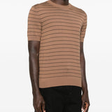T-shirt a righe in marrone Lardini - uomo 
