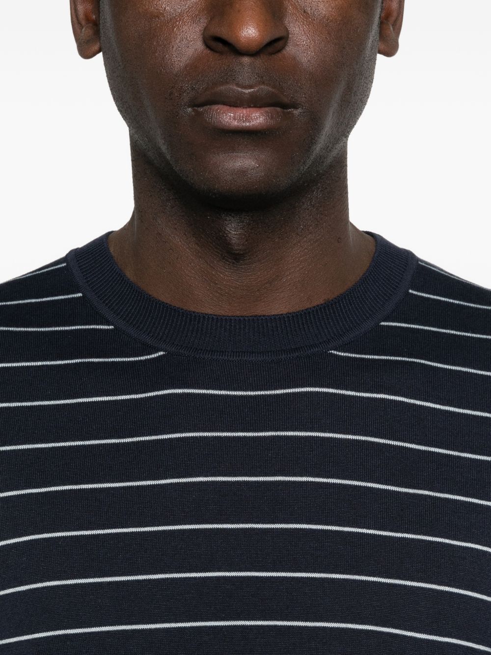 T-shirt a righe in blu Lardini - uomo 
