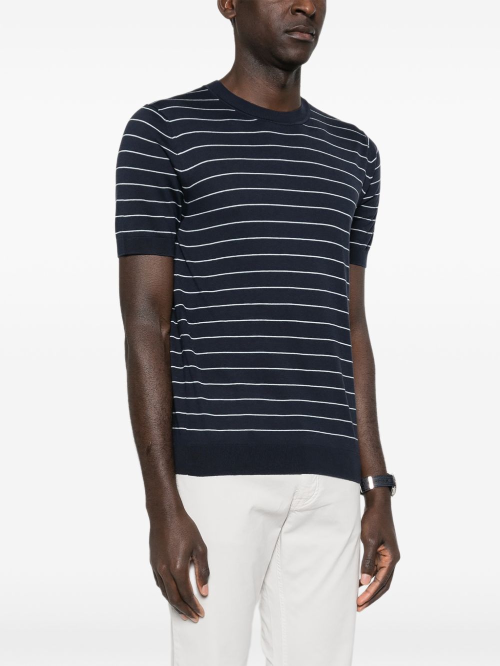 T-shirt a righe in blu Lardini - uomo 