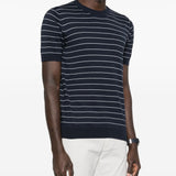 T-shirt a righe in blu Lardini - uomo 