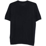 T-shirt a maniche corte con lavorazione a maglia in blu Lardini - uomo 