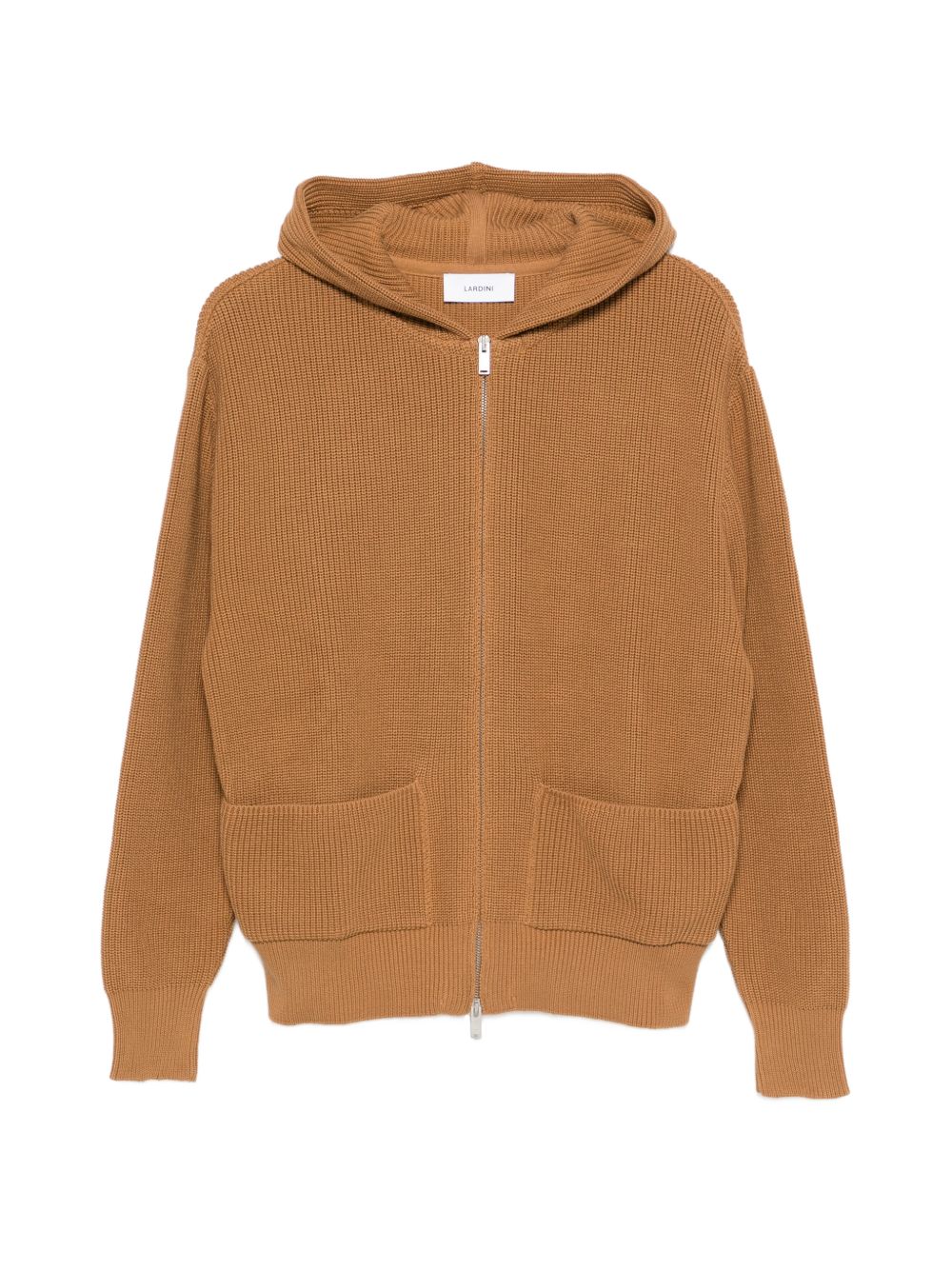 Felpa con cappuccio e zip in marrone Lardini - uomo 