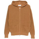 Felpa con cappuccio e zip in marrone Lardini - uomo 
