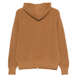 Felpa con cappuccio e zip in marrone Lardini - uomo 