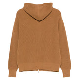 Felpa con cappuccio e zip in marrone Lardini - uomo 