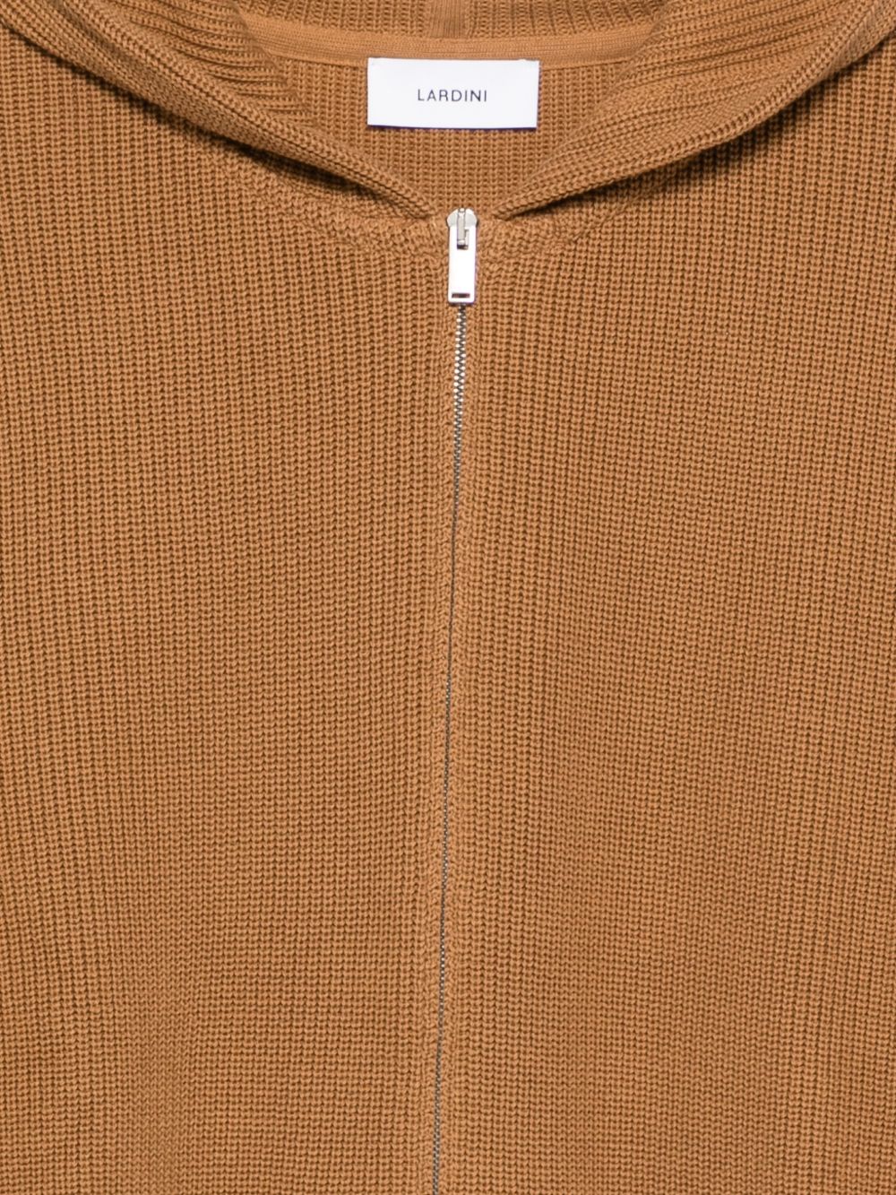 Felpa con cappuccio e zip in marrone Lardini - uomo 