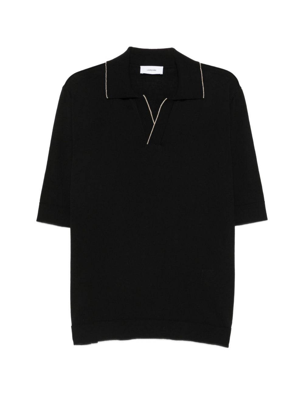 Polo con dettagli a contrasto in nero Lardini - uomo 