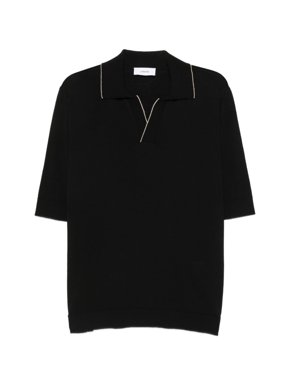 Polo con dettagli a contrasto in nero Lardini - uomo 