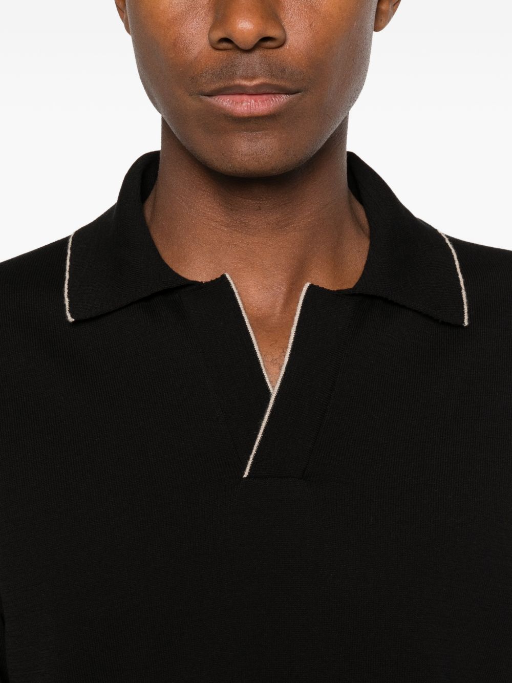Polo con dettagli a contrasto in nero Lardini - uomo 