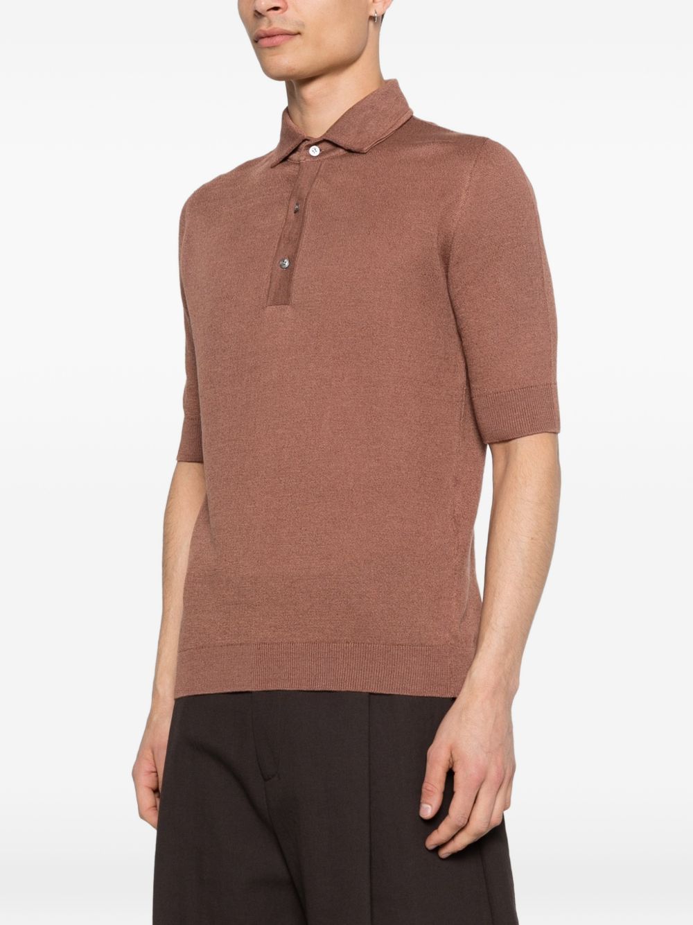 Polo con bottoni in marrone Lardini - uomo 