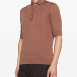 Polo con bottoni in marrone Lardini - uomo 