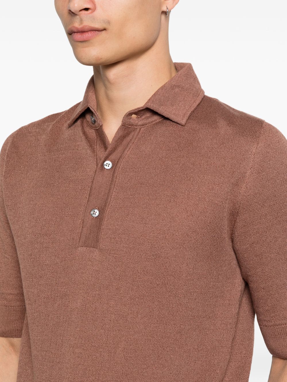 Polo con bottoni in marrone Lardini - uomo 