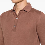 Polo con bottoni in marrone Lardini - uomo 