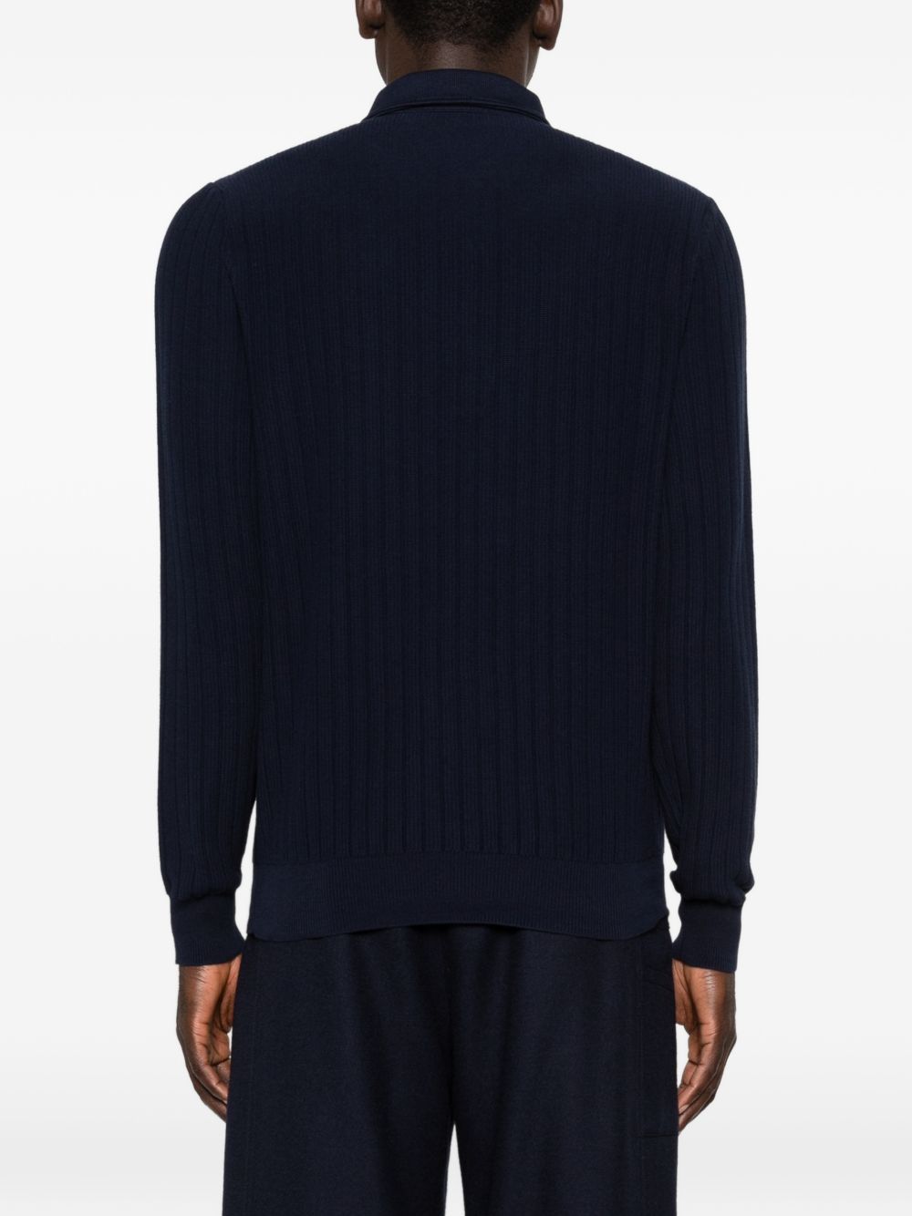 Polo a costine in blu Lardini - uomo 