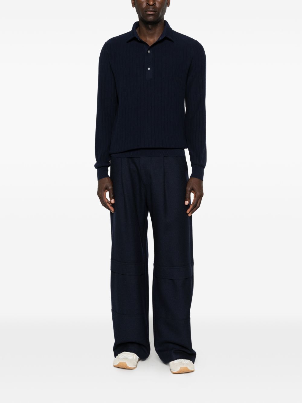 Polo a costine in blu Lardini - uomo 