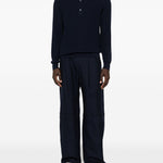 Polo a costine in blu Lardini - uomo 