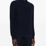 Polo a costine in blu Lardini - uomo 