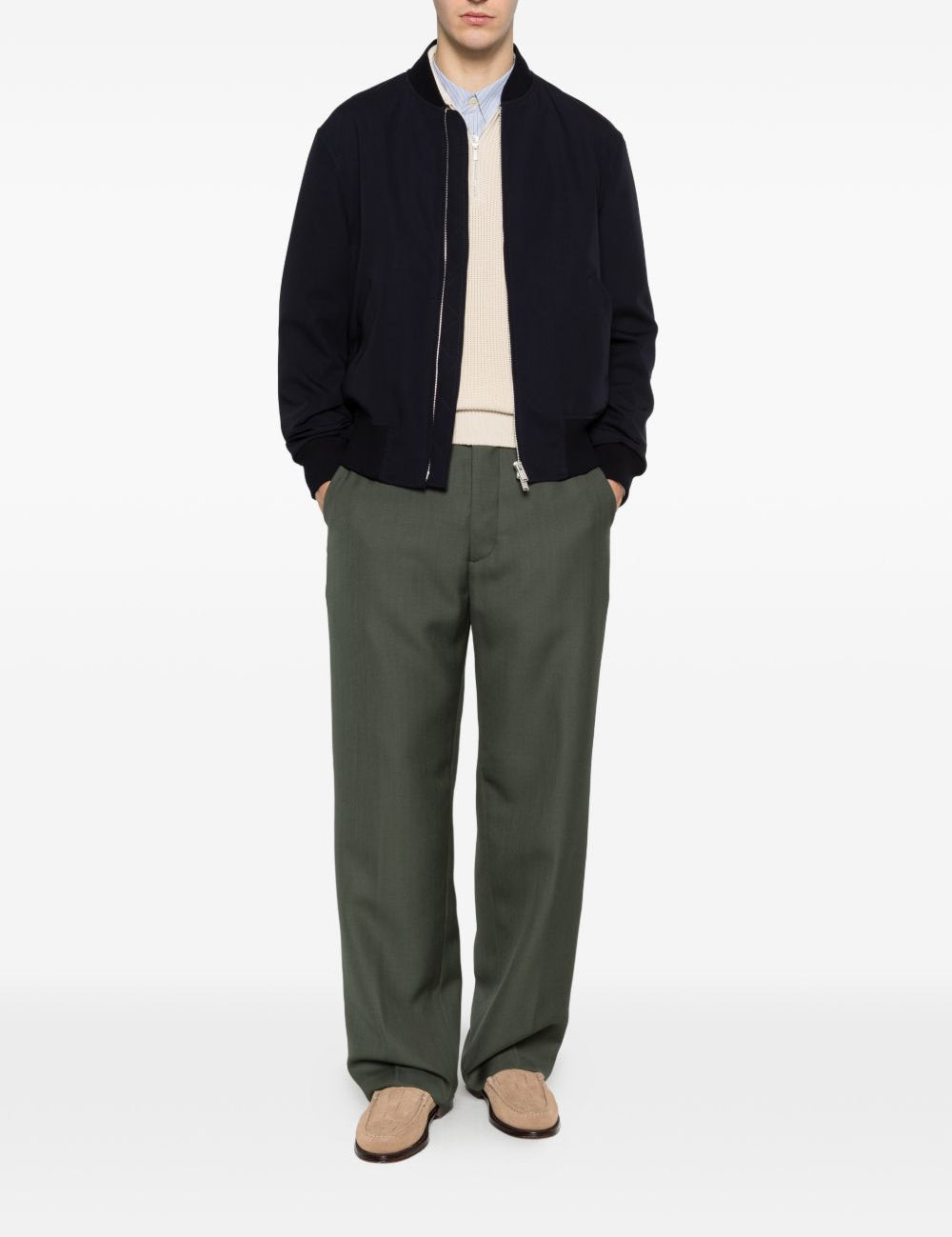 Bomber con zip in blu navy Lardini - uomo 